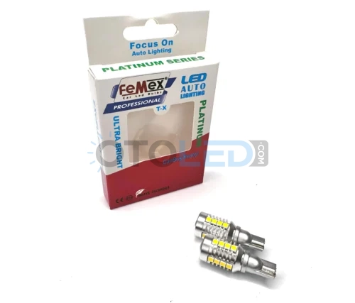 Femex T15 Mercekli LED Ampul Platinum - W16W 18SMD 3035 Chip Beyaz thumbnail