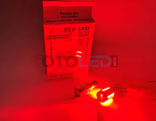 Femex T15 Mercekli LED Ampul Platinum - W16W 18SMD 3035 Chip Kırmızı thumbnail