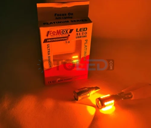 Femex T15 Mercekli LED Ampul Platinum - W16W 18SMD 3035 Chip Turuncu thumbnail