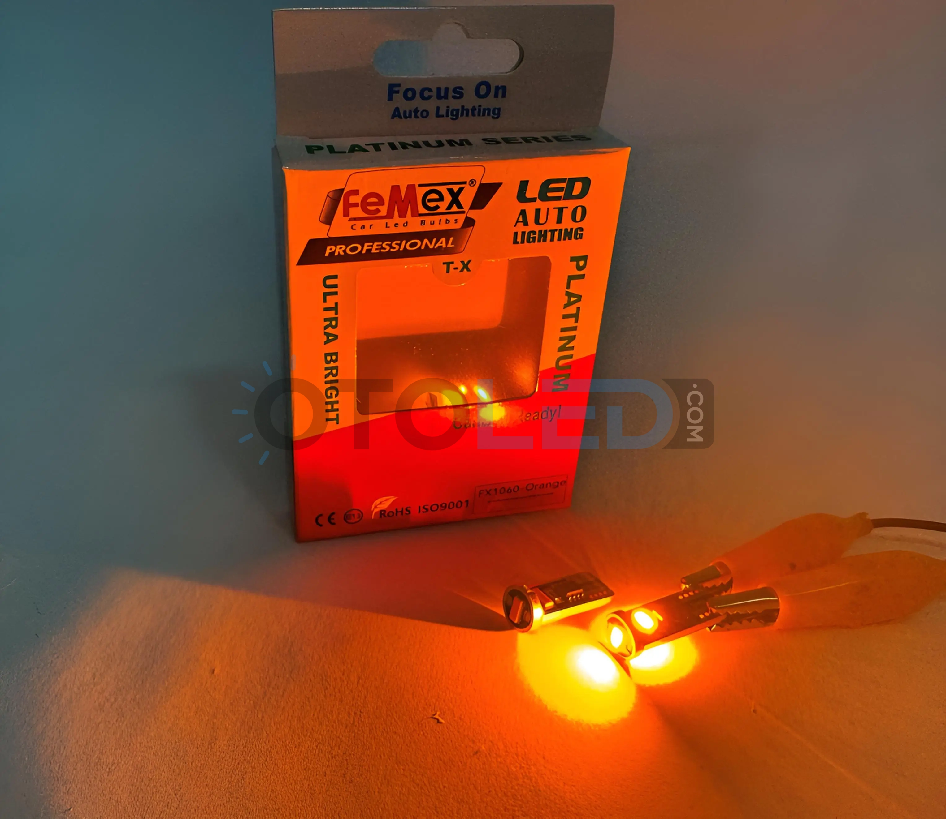Femex T10 LED Ampul Platinum - W5W 3SMD CSP Chipset Turuncu