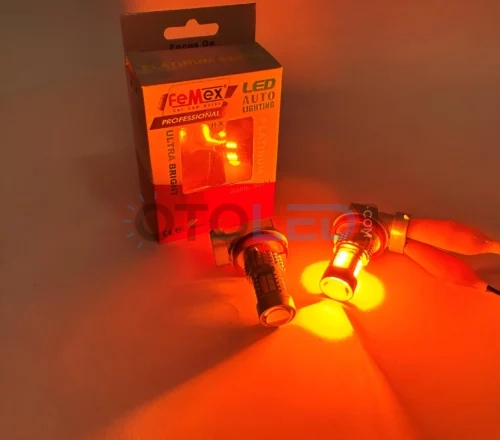 Femex H8/H11 Çift Renk LED Ampul Beyaz Turuncu Mercekli Aç/Kapa thumbnail